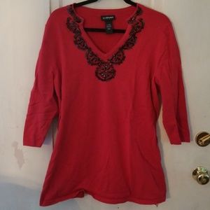 Red embellished sweater Lane Bryant